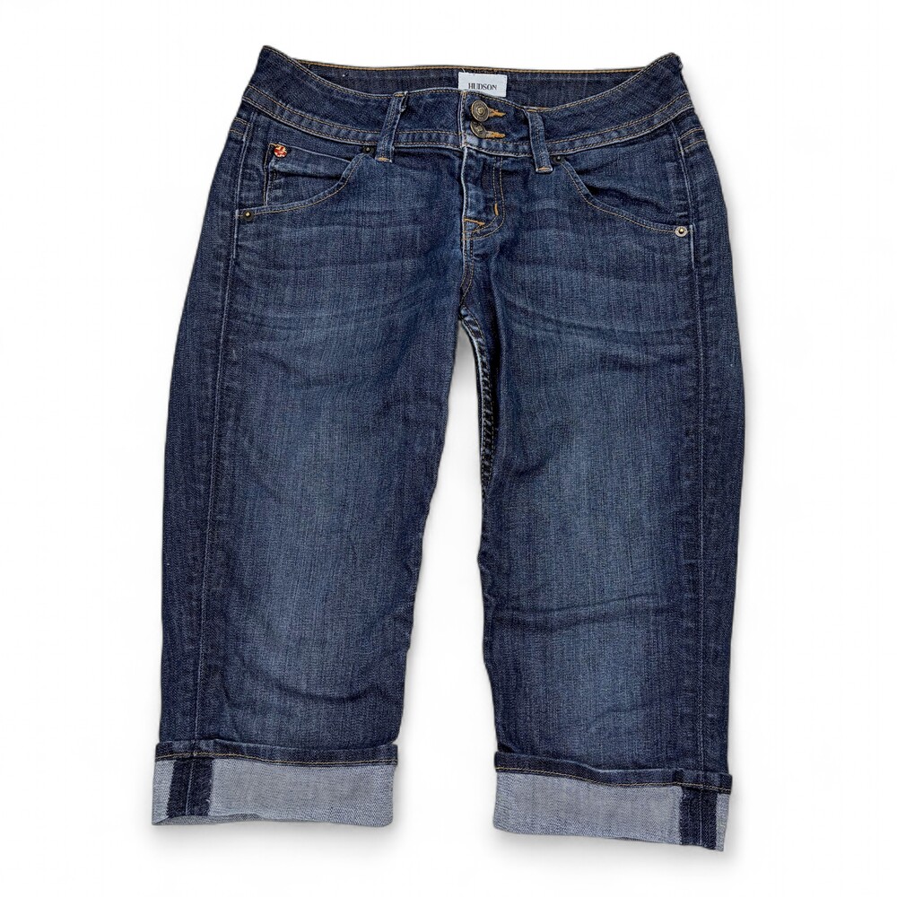 Hudson Jeans Cuffed Cropped Denim Shorts Sz 26